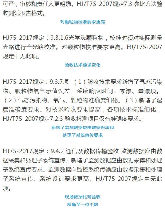 煙氣（so2，nox，顆粒物）排放連續(xù)監(jiān)測(cè)技術(shù)規(guī)范 HJ75-2017與HJ/T75-2007標(biāo)準(zhǔn)究竟有何不同